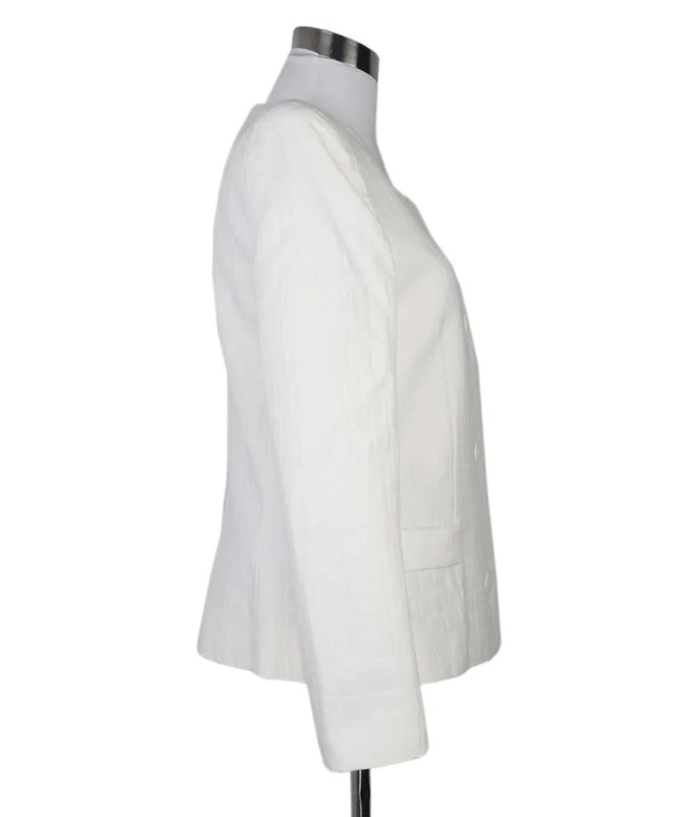 Moschino White Textured Cotton Jacket sz 8