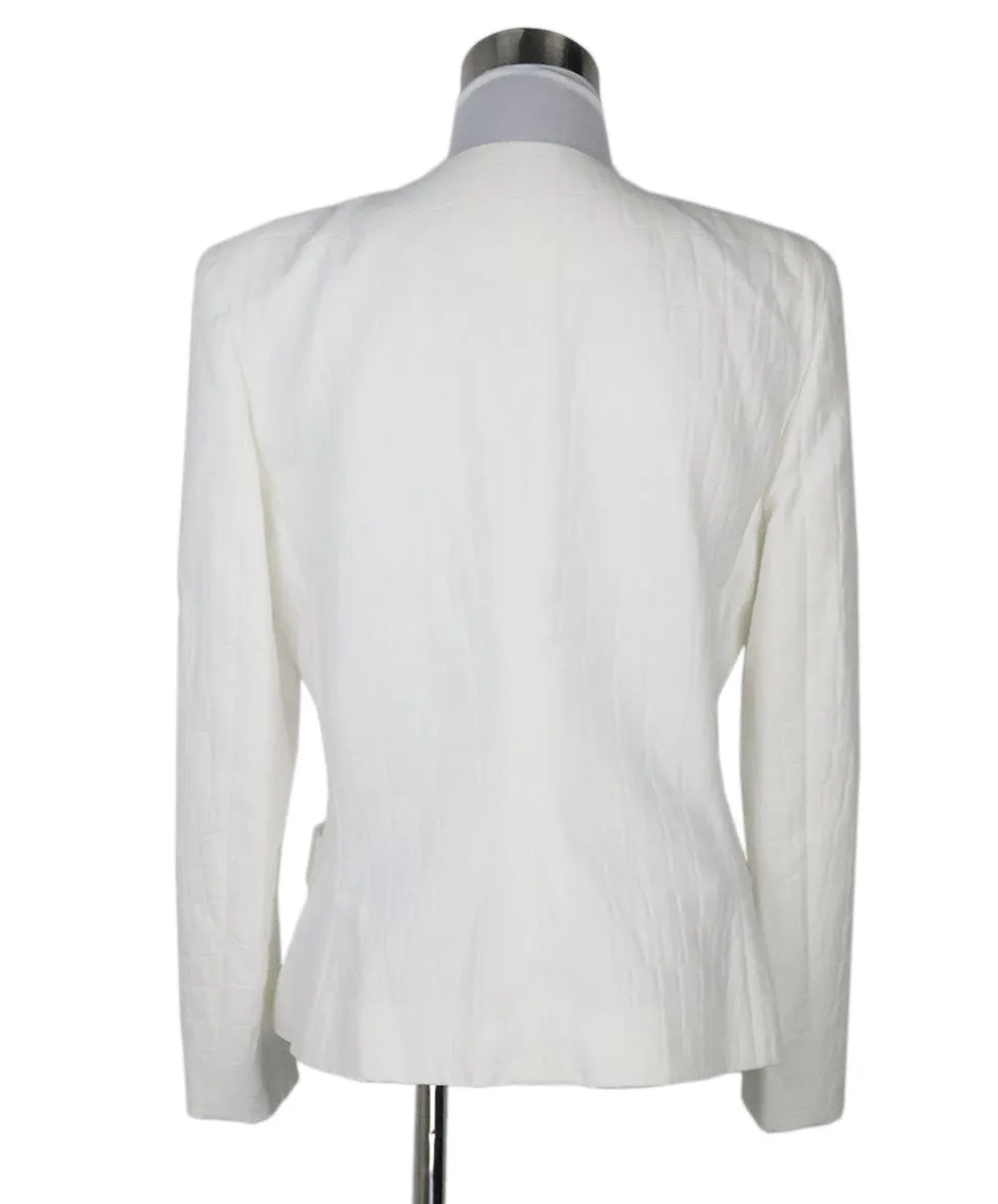 Moschino White Textured Cotton Jacket sz 8