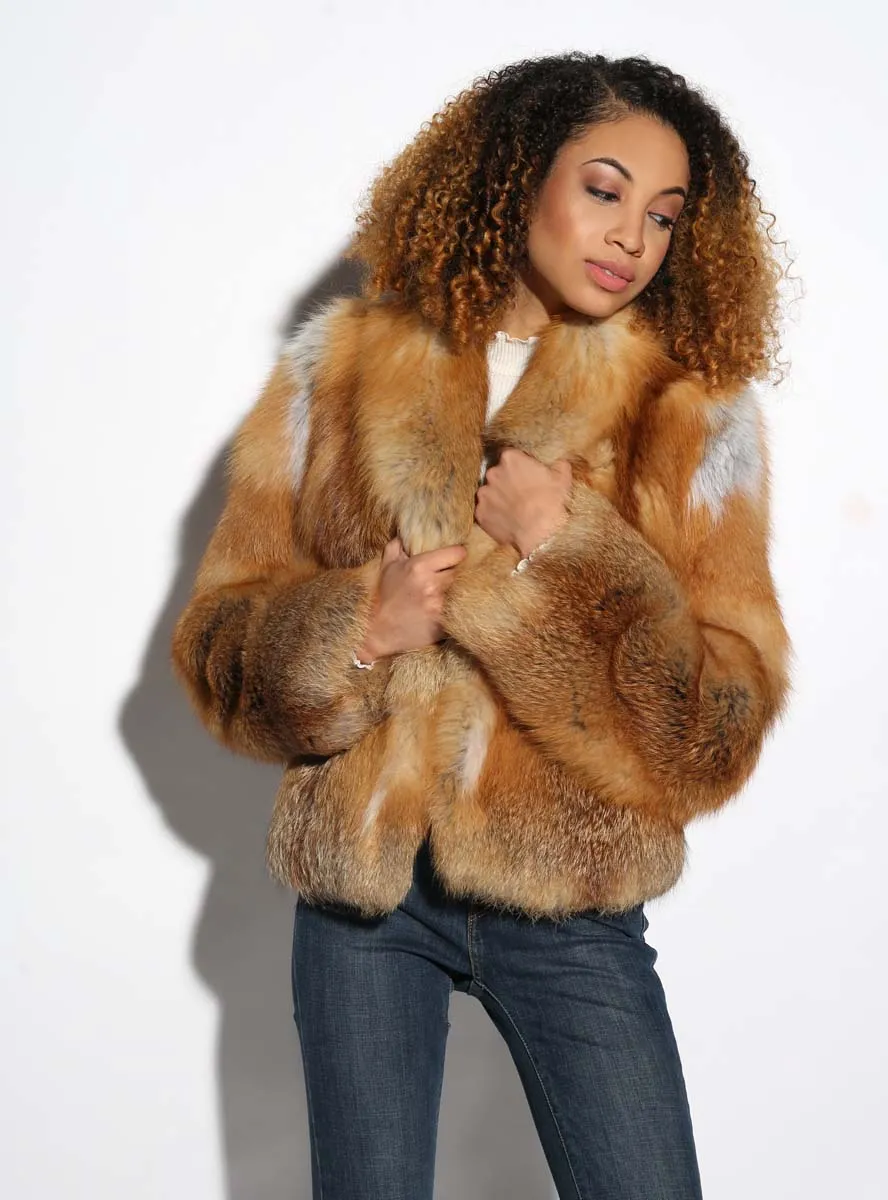 Natural Red Fox Fur Jacket