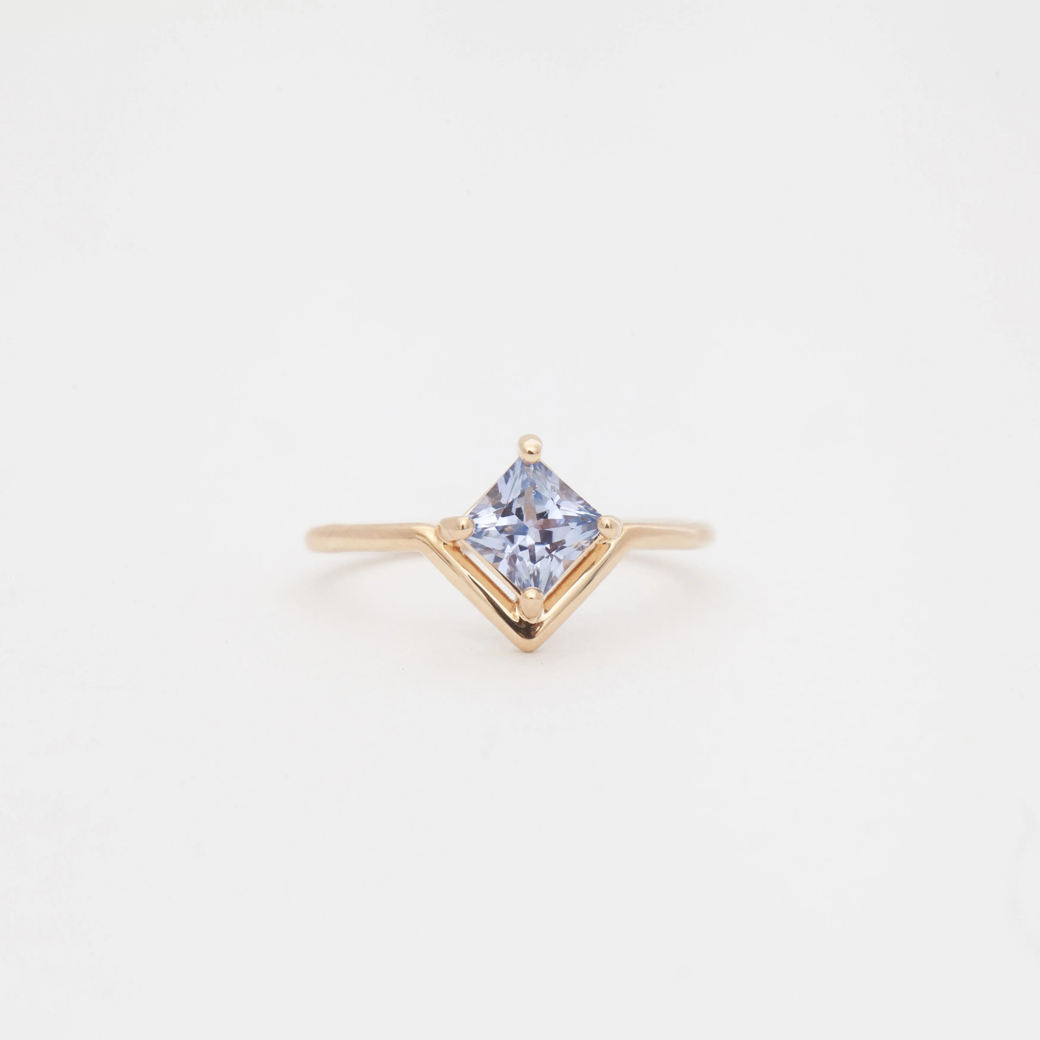 Nestled Princess Cut Sapphire Ring