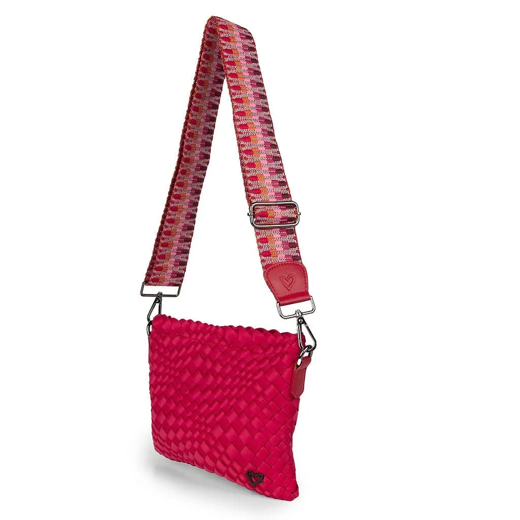 NEW: Charlotte Woven Crossbody - Cranberry Red