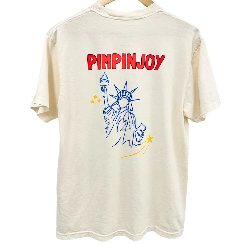 *NEW* PIMPINJOY Lady Liberty Relaxed Fit Unisex Tee- IVORY