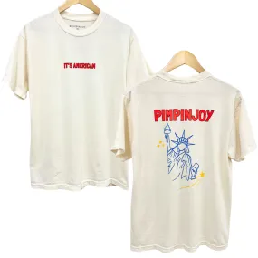 *NEW* PIMPINJOY Lady Liberty Relaxed Fit Unisex Tee- IVORY