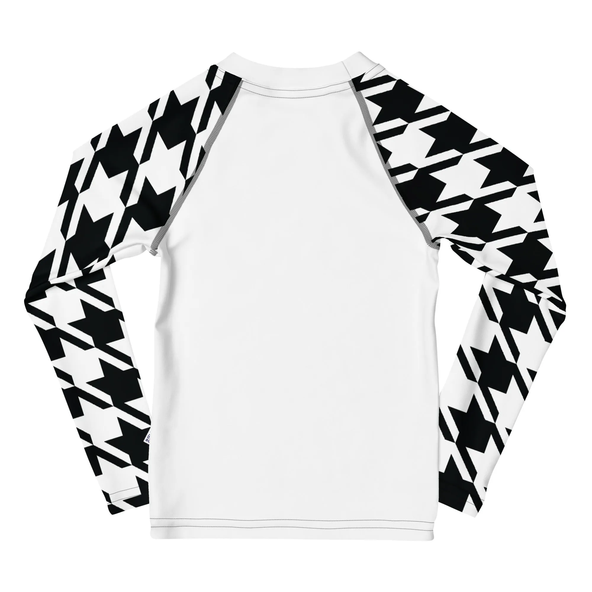 Old School Style: Boy's Houndstooth Long Sleeve Classic Judo BJJ Rash Guard