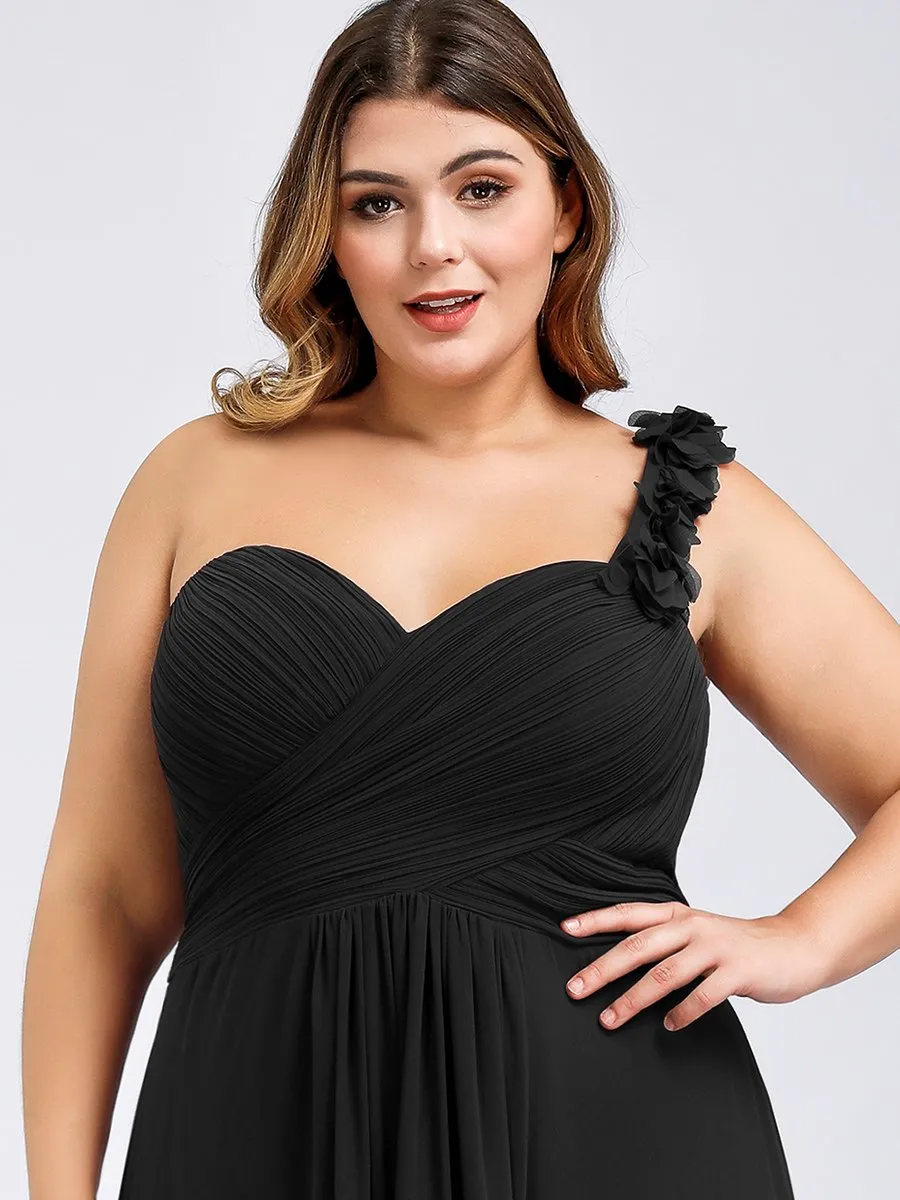 One Shoulder Plus Size Wholesale Chiffon Bridesmaid Dresses