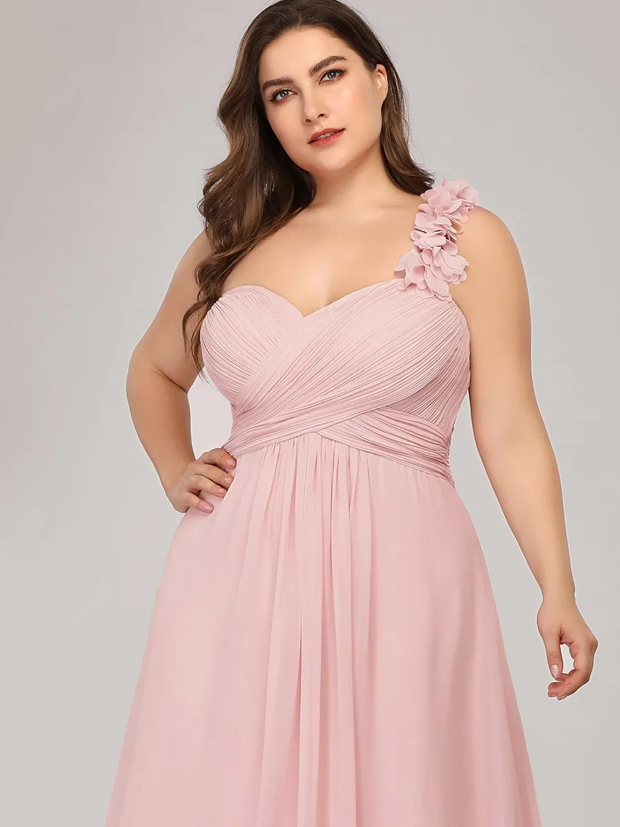 One Shoulder Plus Size Wholesale Chiffon Bridesmaid Dresses