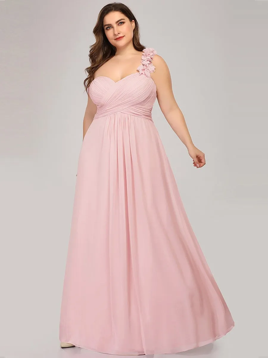 One Shoulder Plus Size Wholesale Chiffon Bridesmaid Dresses