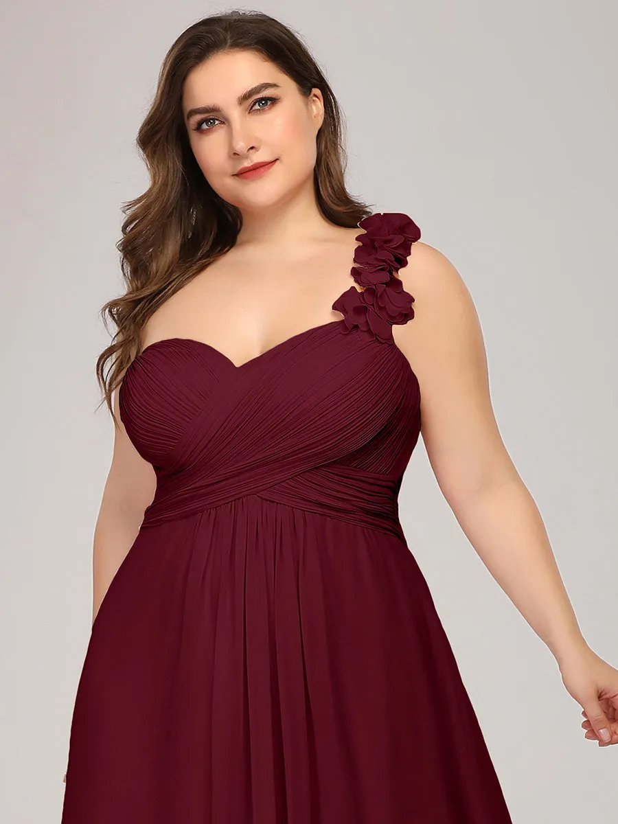 One Shoulder Plus Size Wholesale Chiffon Bridesmaid Dresses