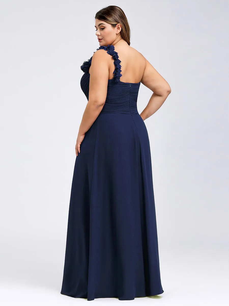 One Shoulder Plus Size Wholesale Chiffon Bridesmaid Dresses