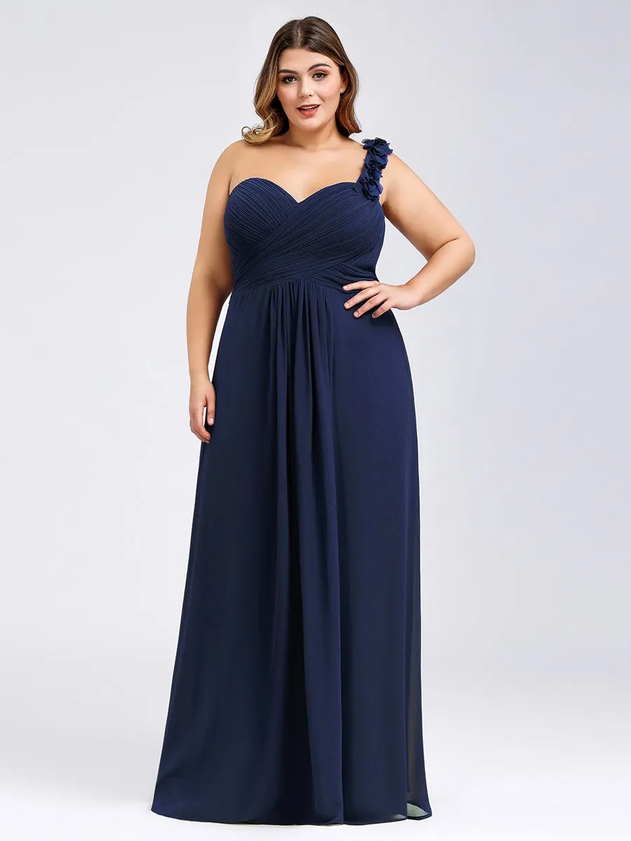 One Shoulder Plus Size Wholesale Chiffon Bridesmaid Dresses