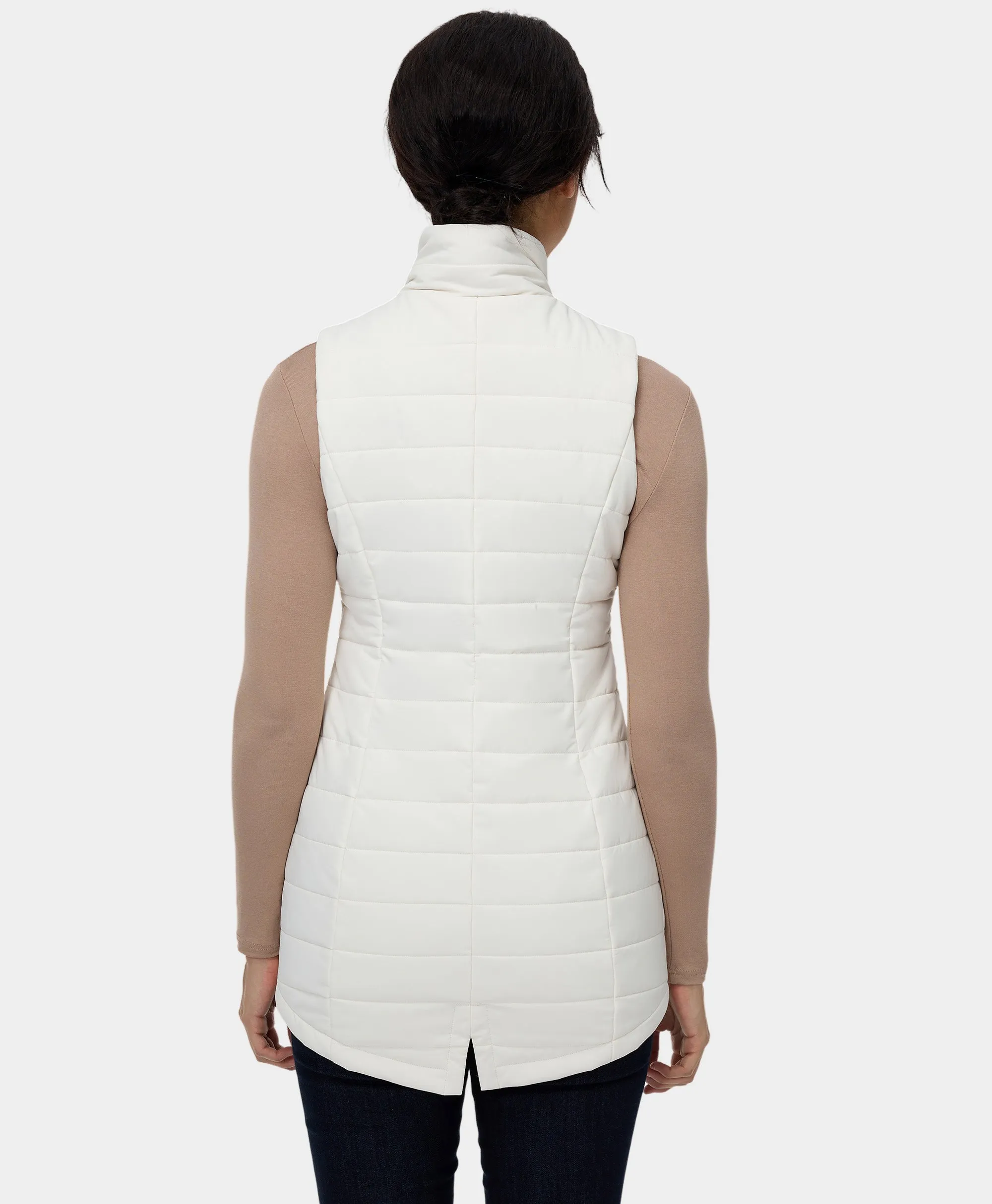 (Open-Box) "Tribeca" Women's Heated Long Puffer Vest (Battery Set Not Included)