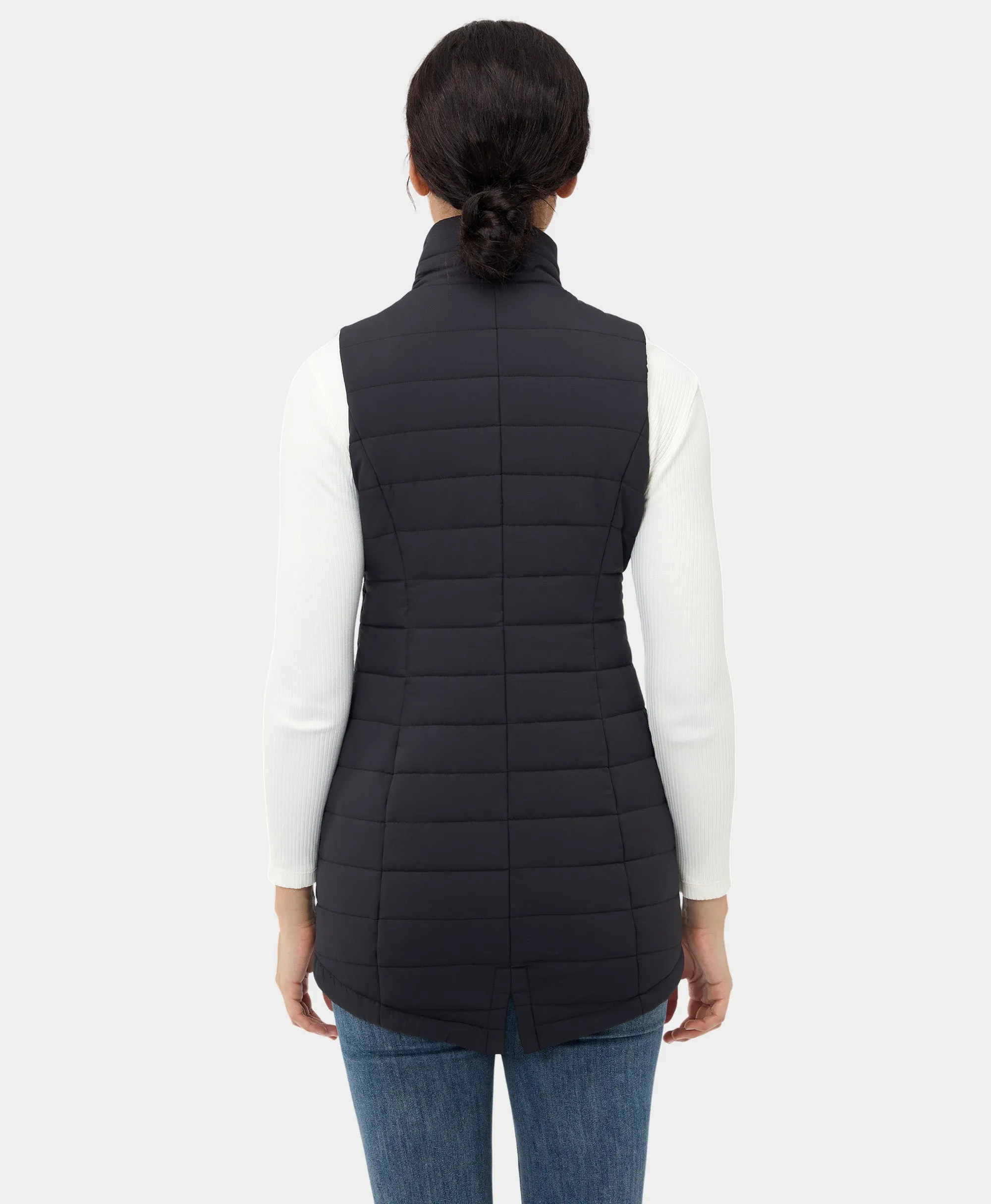 (Open-Box) "Tribeca" Women's Heated Long Puffer Vest (Battery Set Not Included)