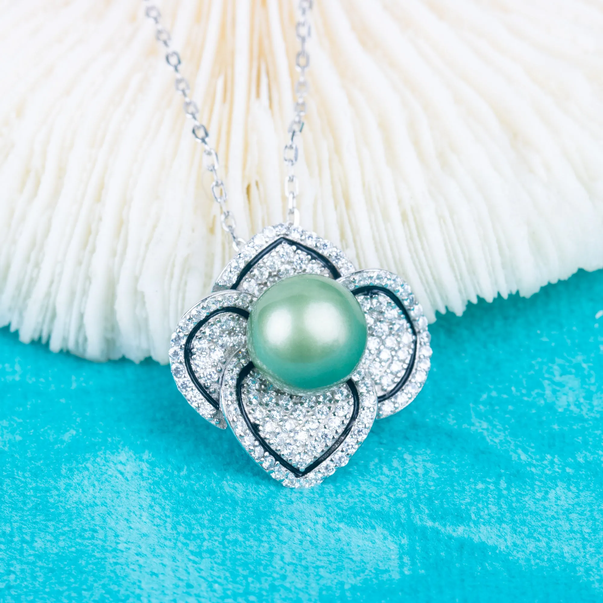 P010959 DIY 6-8mm Natural Freshwater pearl pendant accessory 925 sterling silver engagement jewelry necklace for women