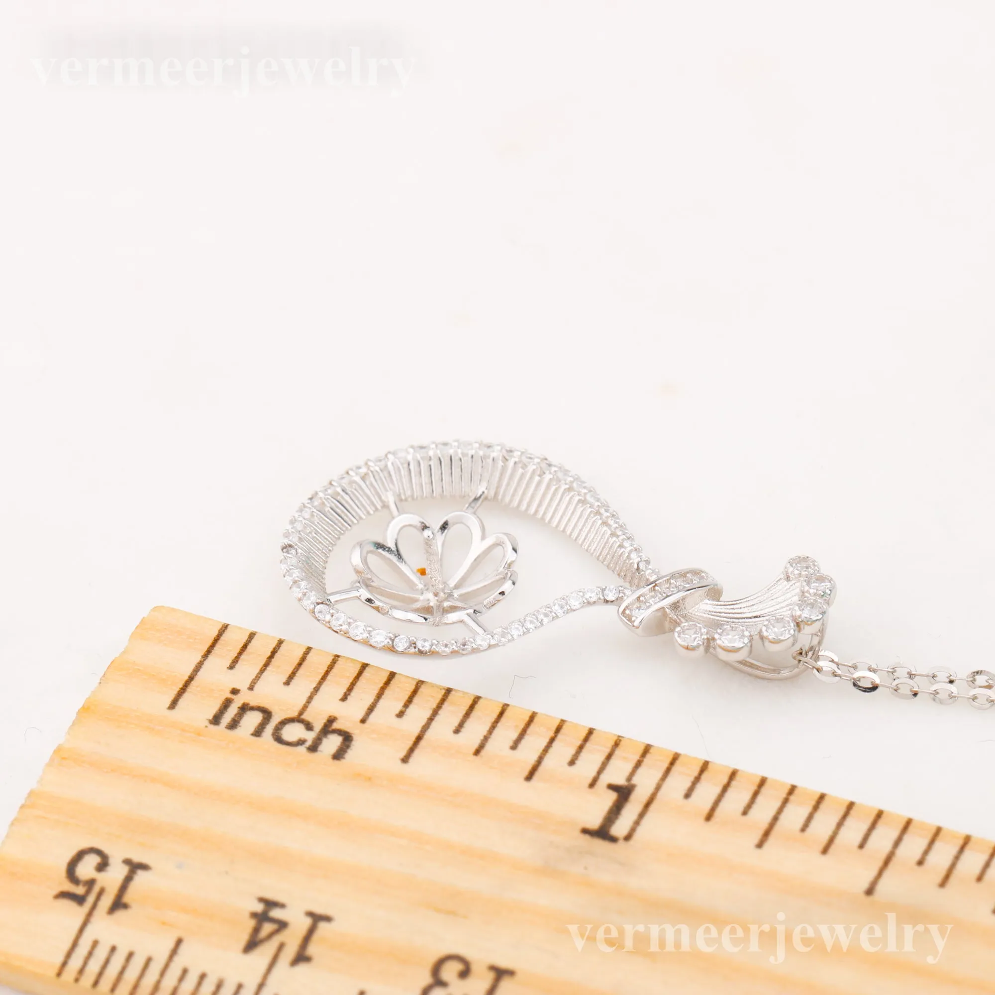 Pe011016 DIY 9-12mm Natural Freshwater pearl pendant accessory 925 sterling silver engagement jewelry necklace for women