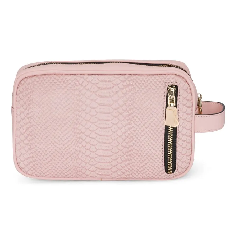 Pink Apollo 1 Faux Snakeskin Toiletry Bag