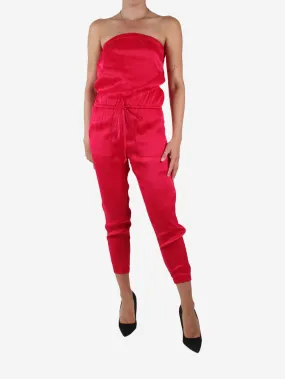 Pink sleeveless elasticated waist jumpsuit - size XS