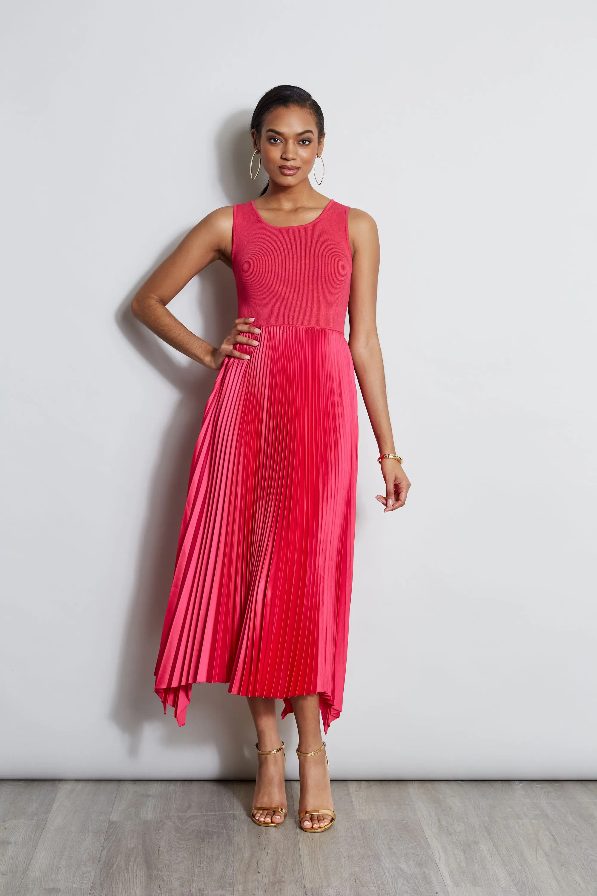 Pleated Midi Dress