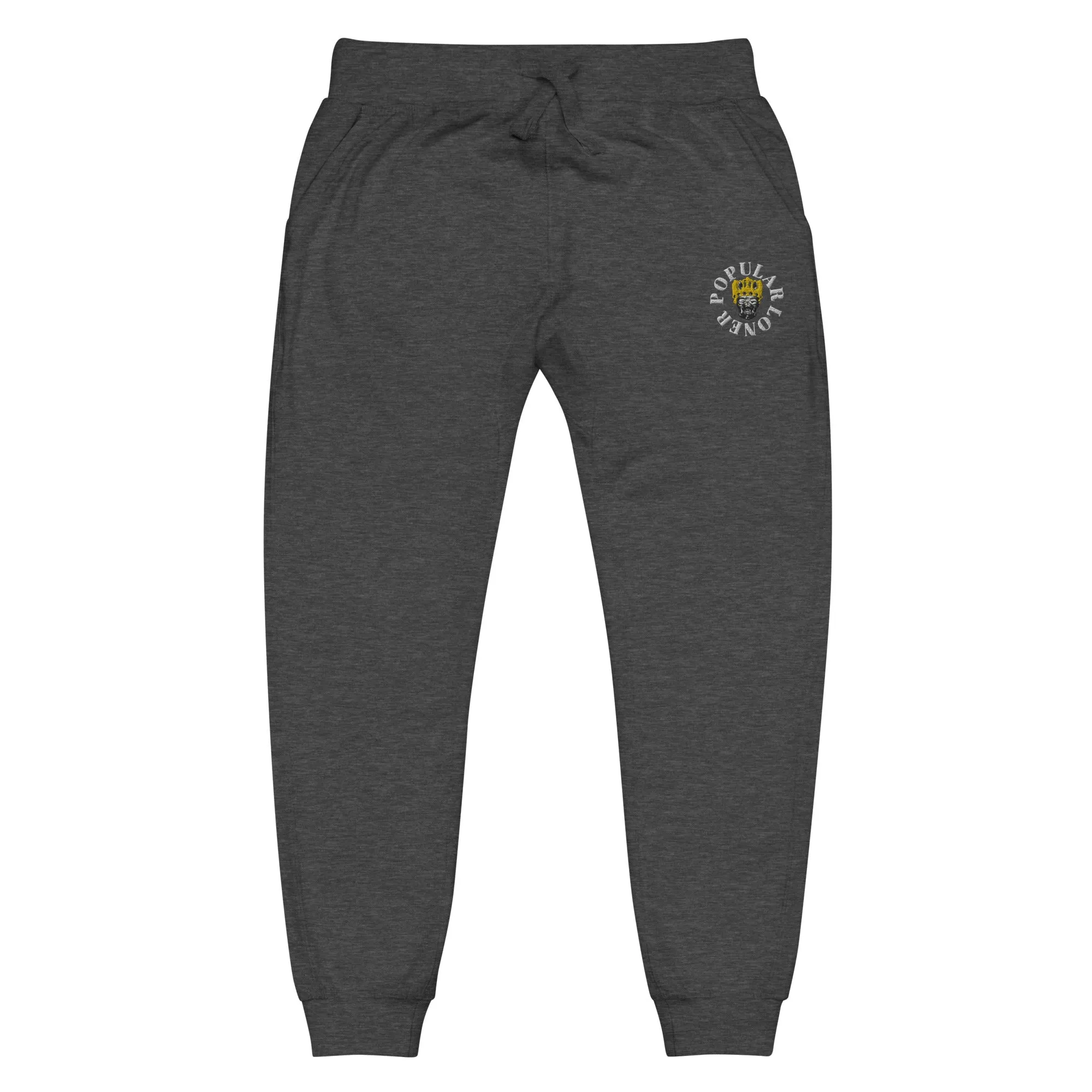 Popular Loner Skull Embroidered Unisex fleece sweatpants