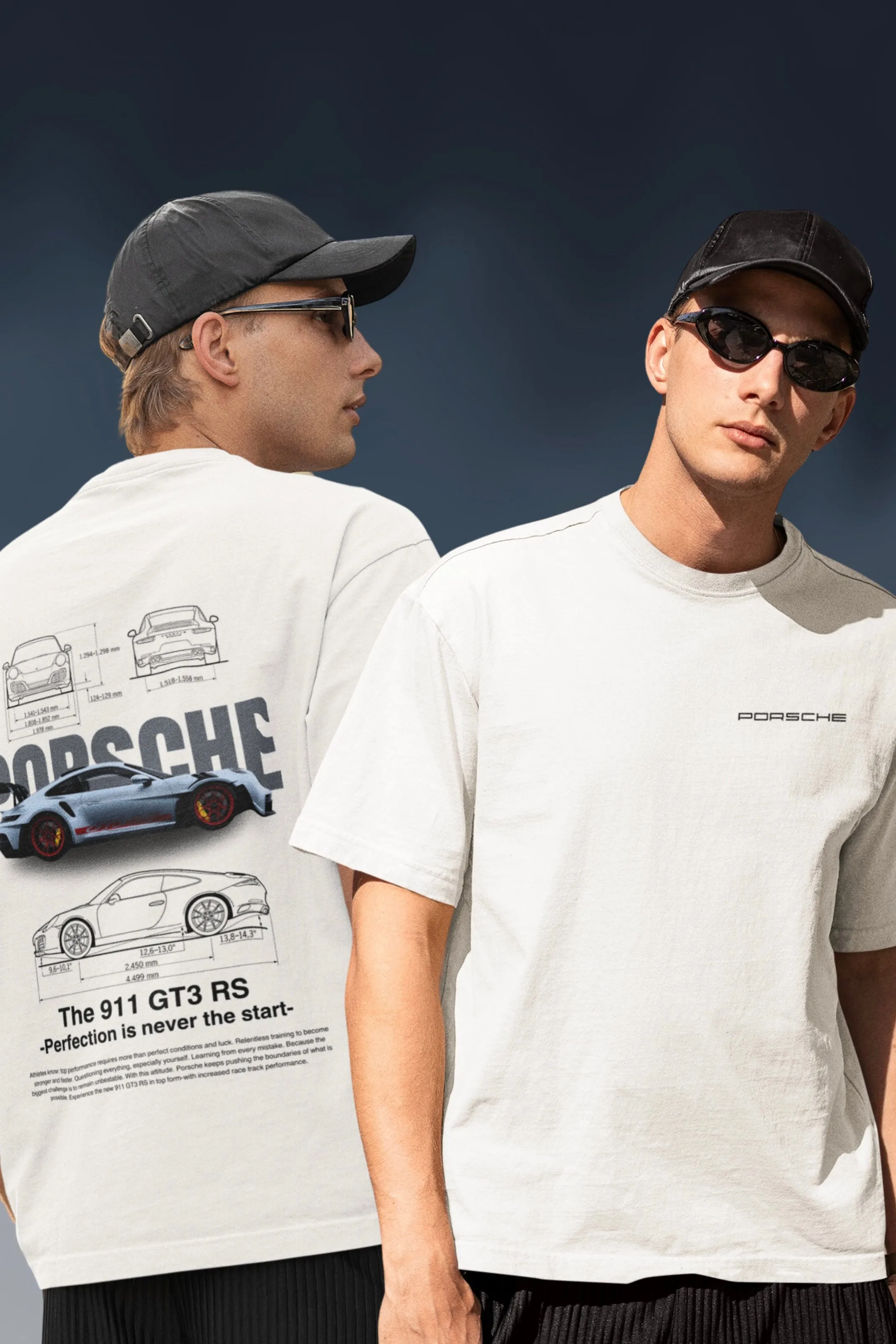 PORSCHE Both Side Printed Unisex Oversized T-shirt