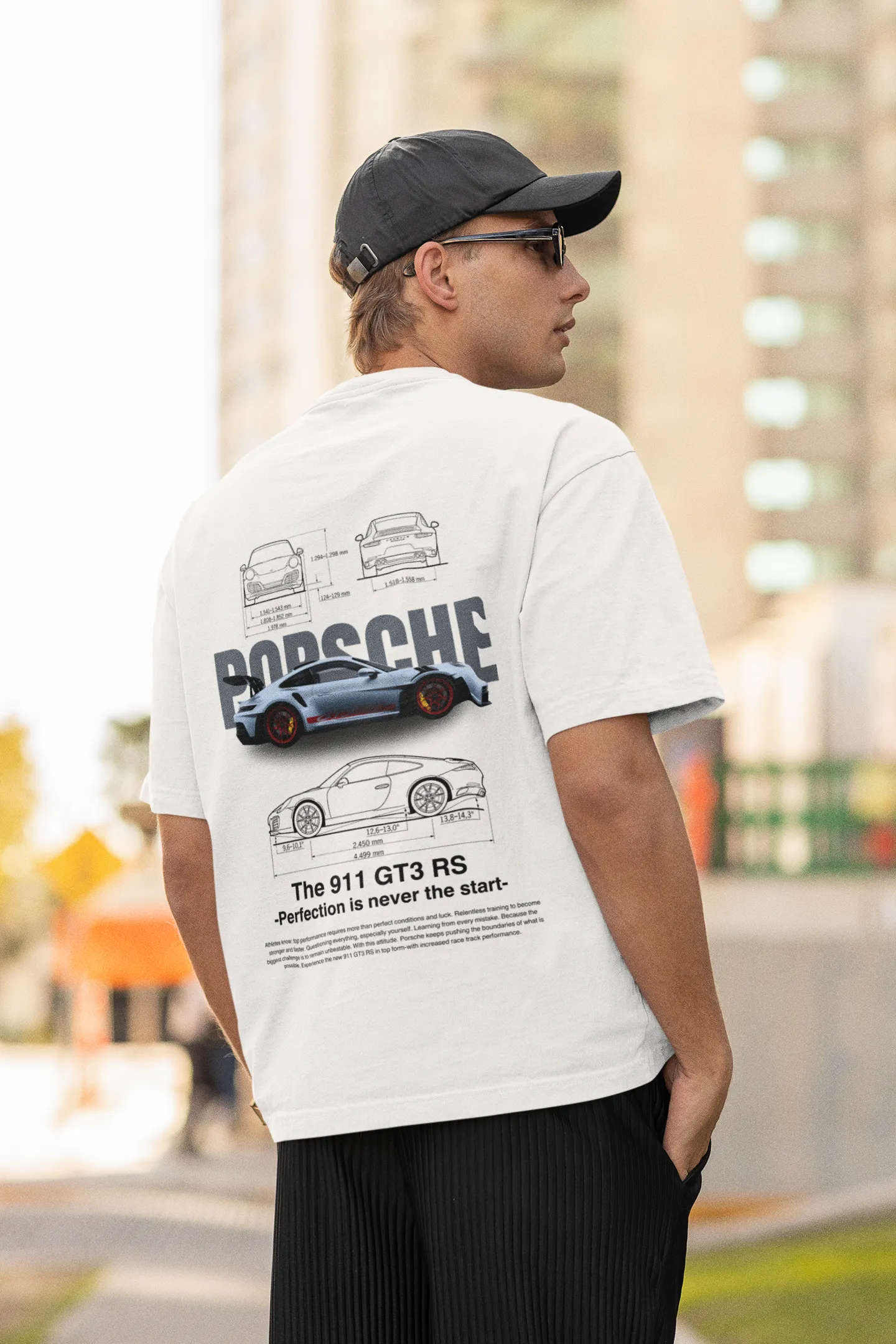 PORSCHE Both Side Printed Unisex Oversized T-shirt