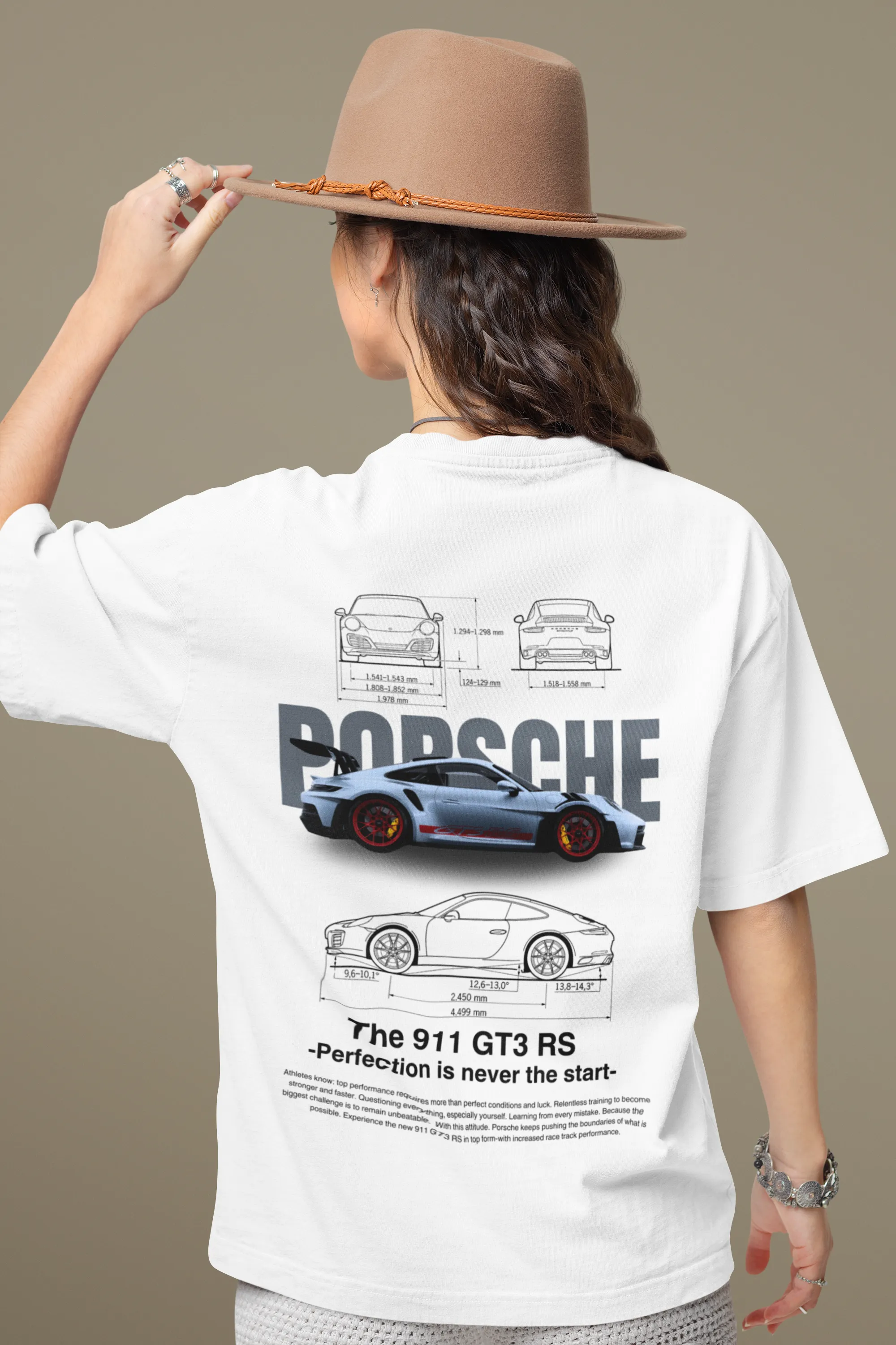 PORSCHE Both Side Printed Unisex Oversized T-shirt