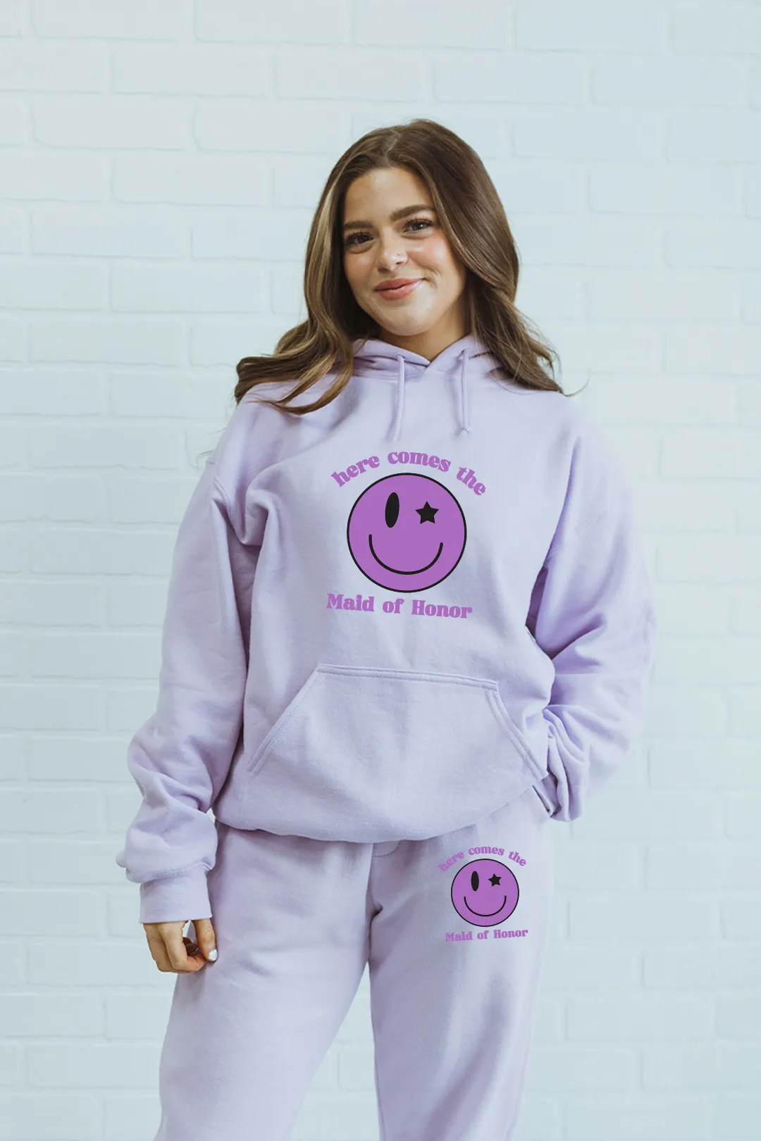 Purple Smiley Wedding matching set - Lilac