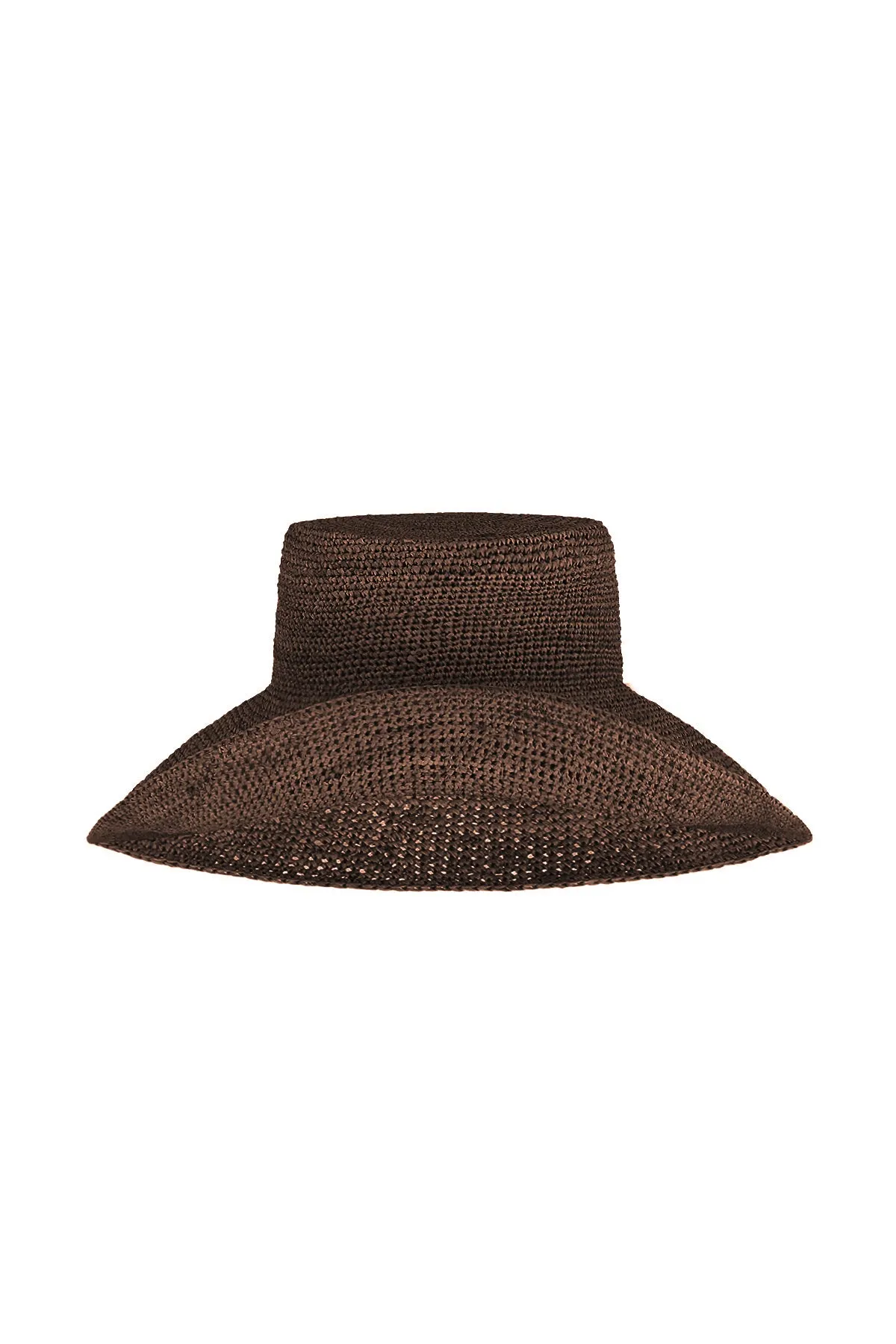 Raffia Wide Brim Hat - Walnut