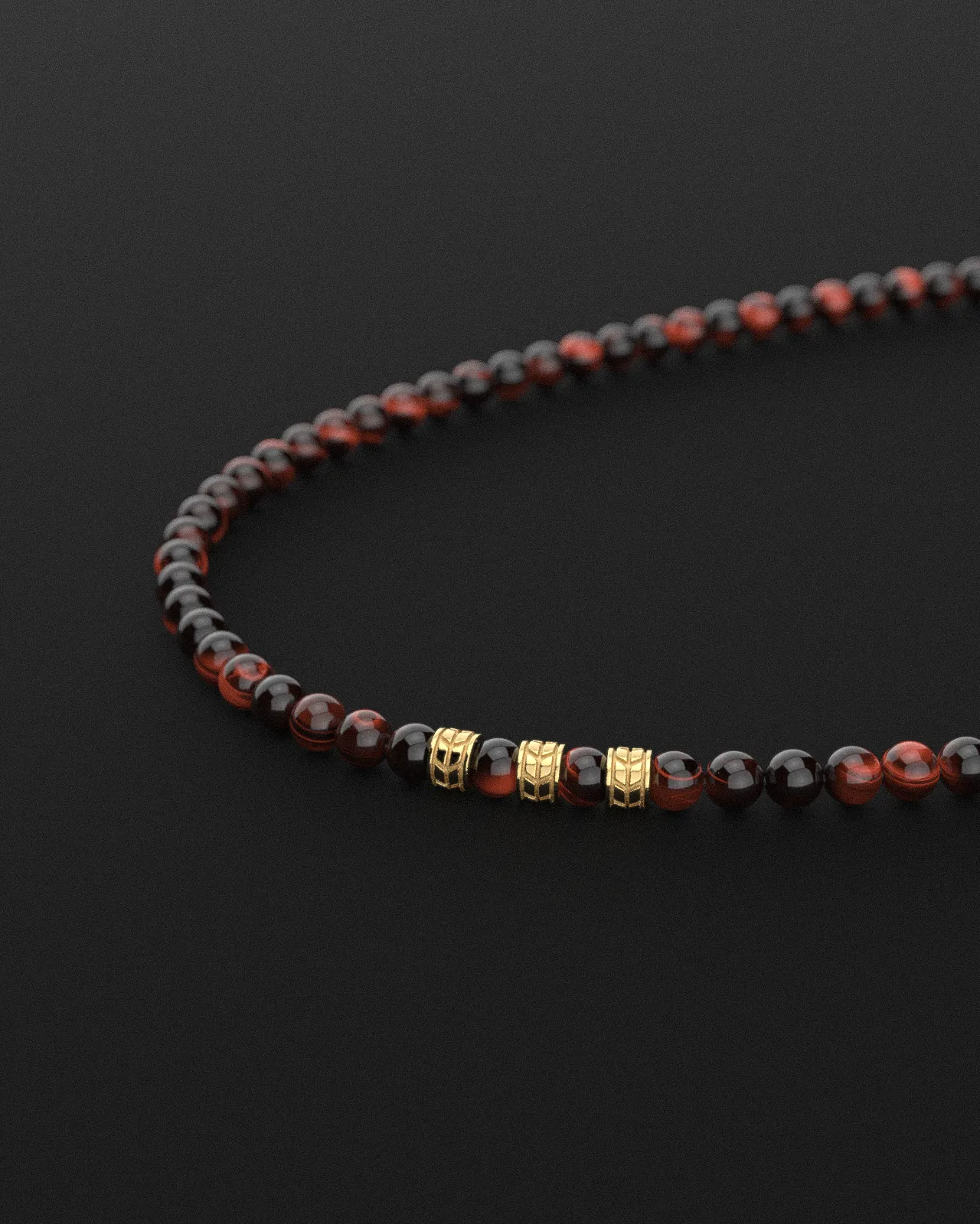 Red Tiger Eye Necklace 8mm | Royale