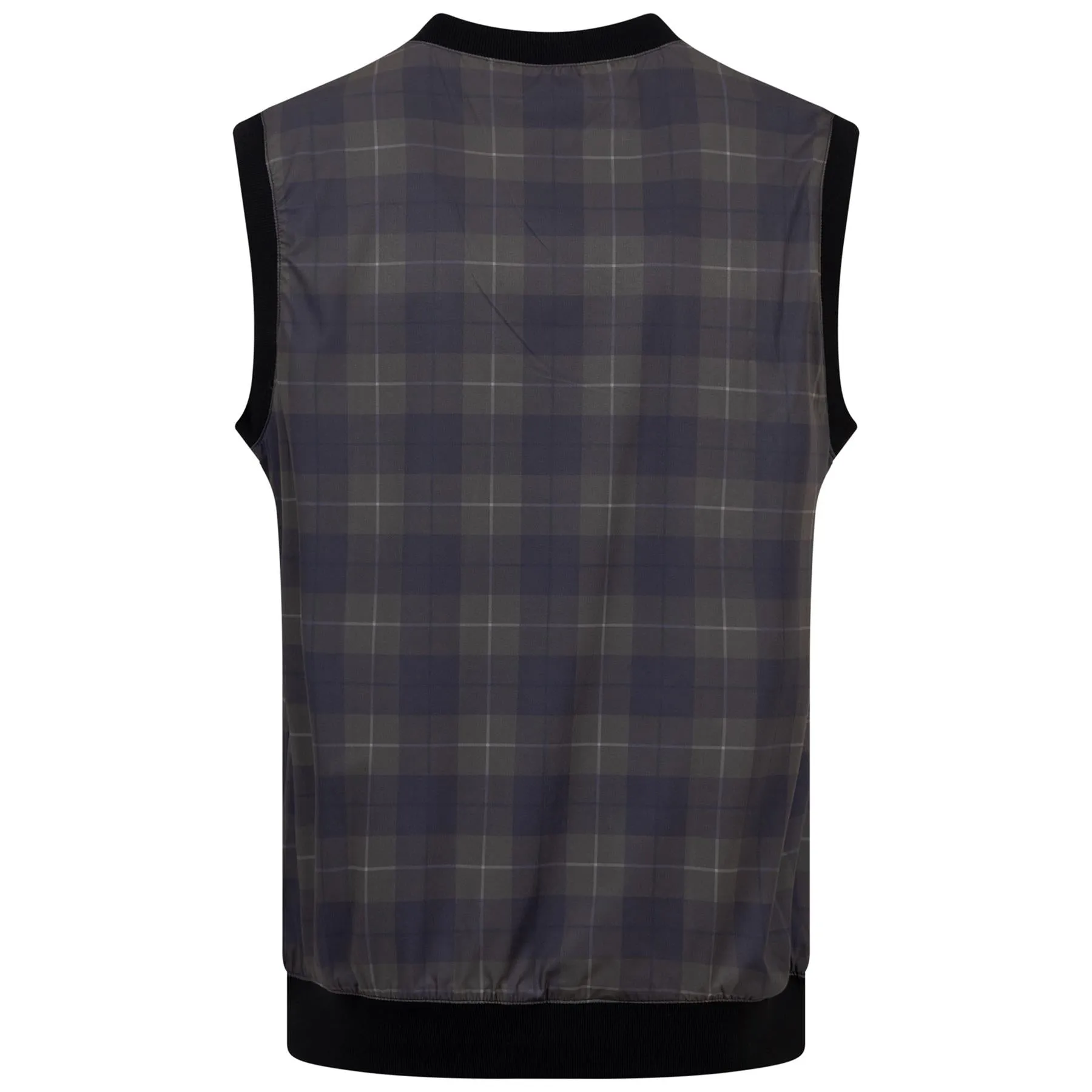 Reversible Legacy V-Neck Gilet Black Check - SS24