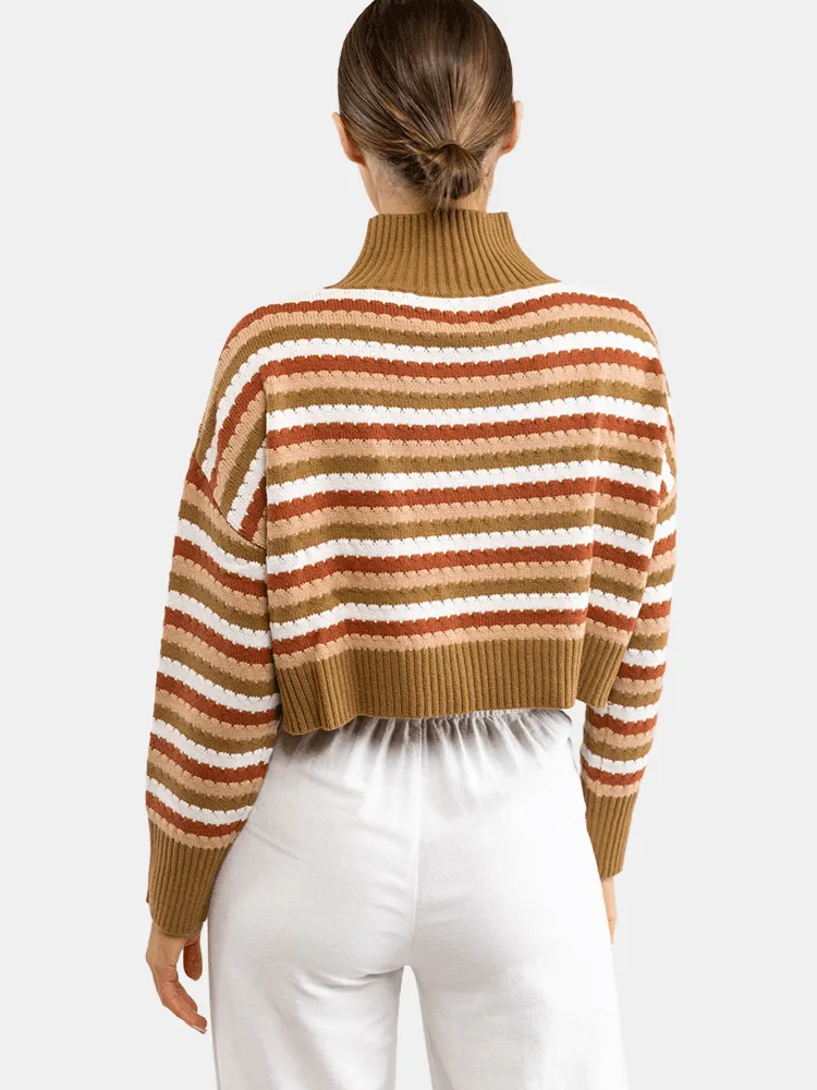 Rhythm Nakita High Neck Knit - Retro Stripe