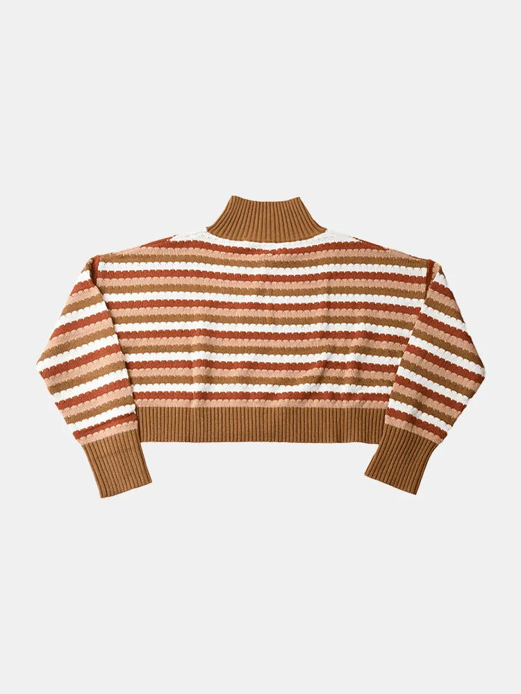 Rhythm Nakita High Neck Knit - Retro Stripe