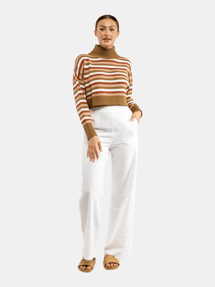 Rhythm Nakita High Neck Knit - Retro Stripe