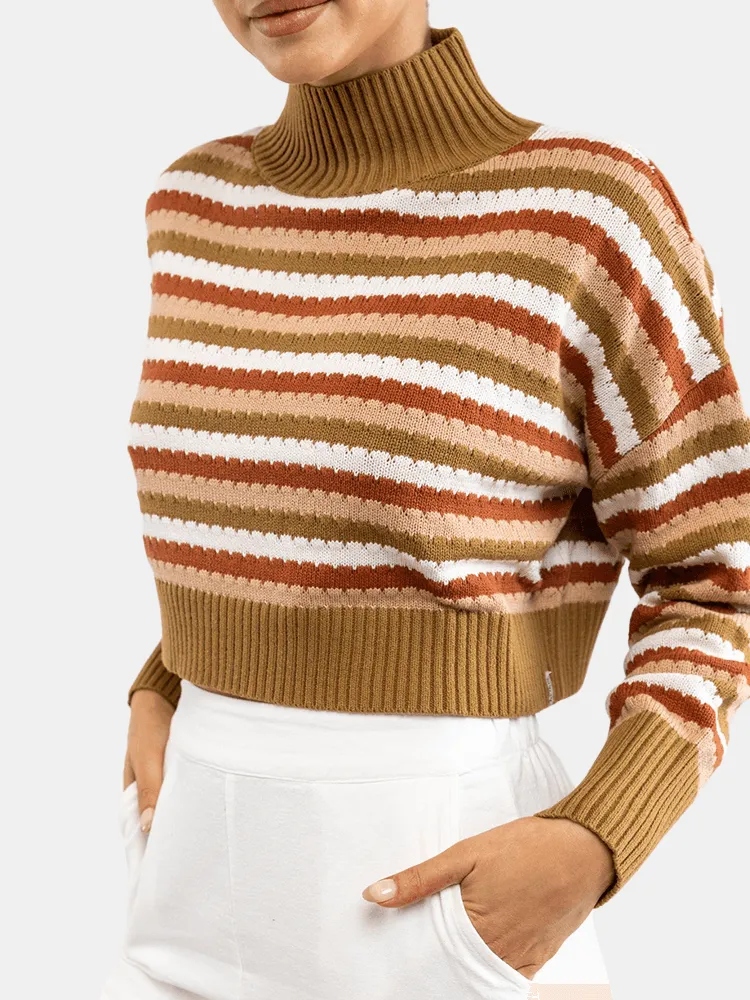 Rhythm Nakita High Neck Knit - Retro Stripe