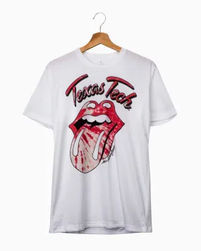 Rolling Stones Texas Tech Tie Dye Lick White Tee