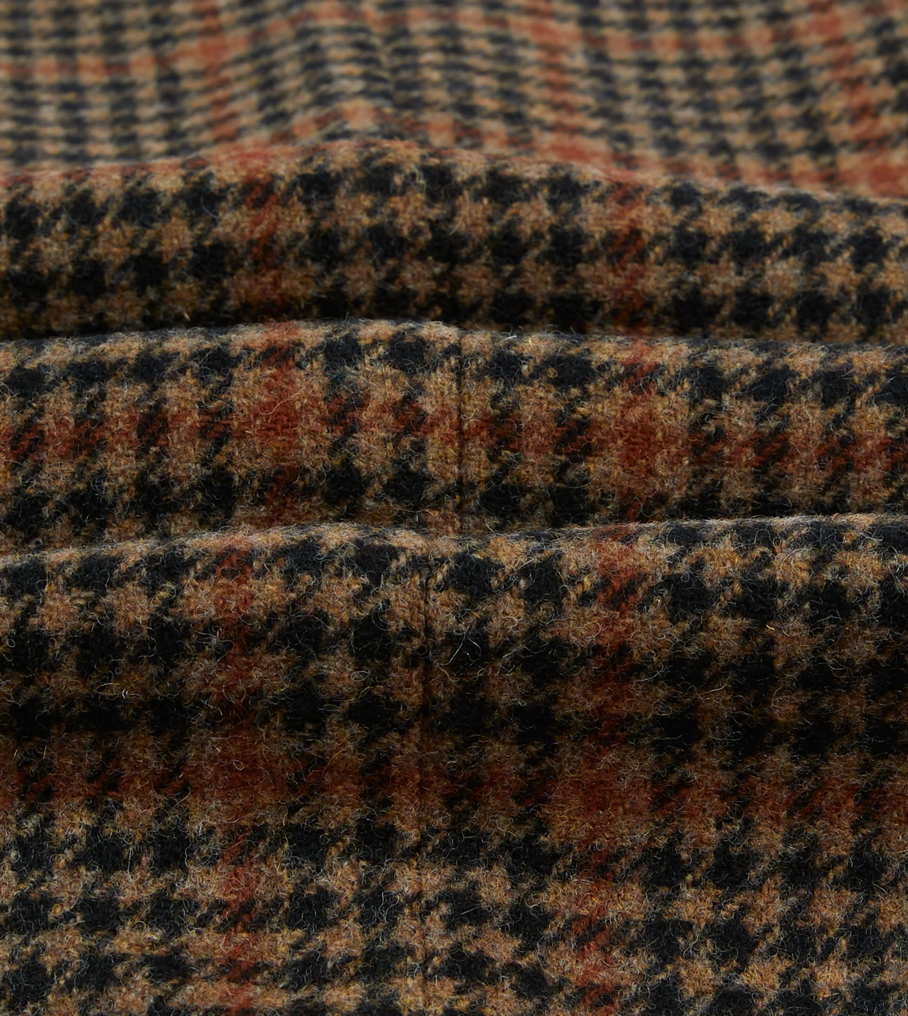 Rust Houndstooth Check Tweed Blazer