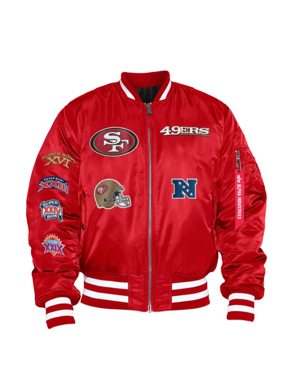 SAN FRANCISCO 49ERS X ALPHA X NEW ERA MA-1 BOMBER JACKET