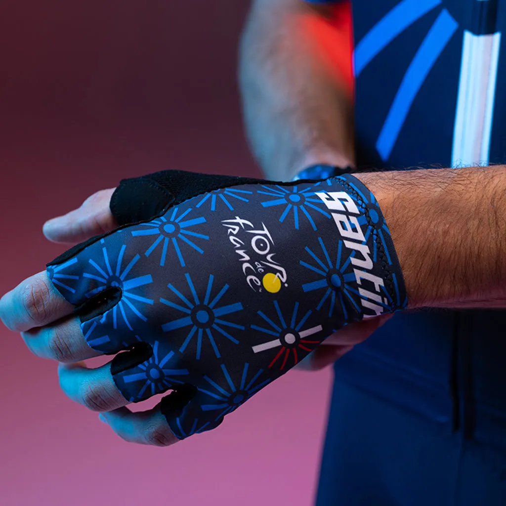 Santini Tour De France Trionfo Gloves - Navy Blue