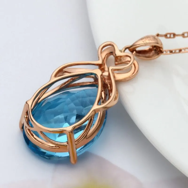 Sapphire 14K Rose Gold Necklace