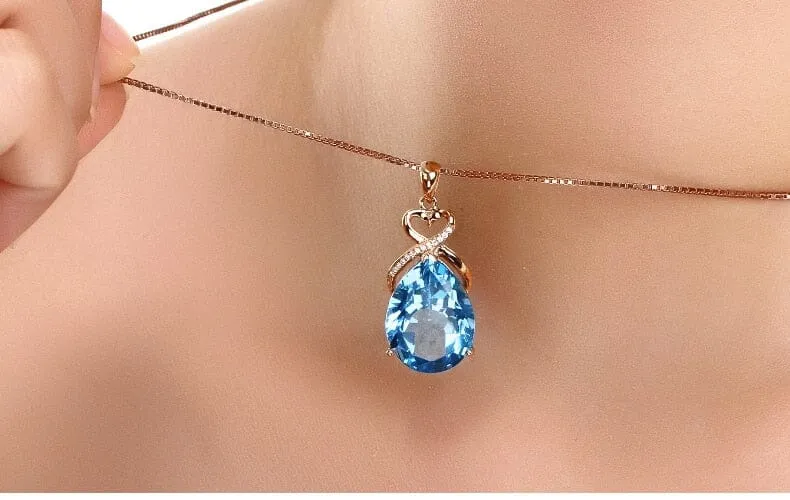 Sapphire 14K Rose Gold Necklace