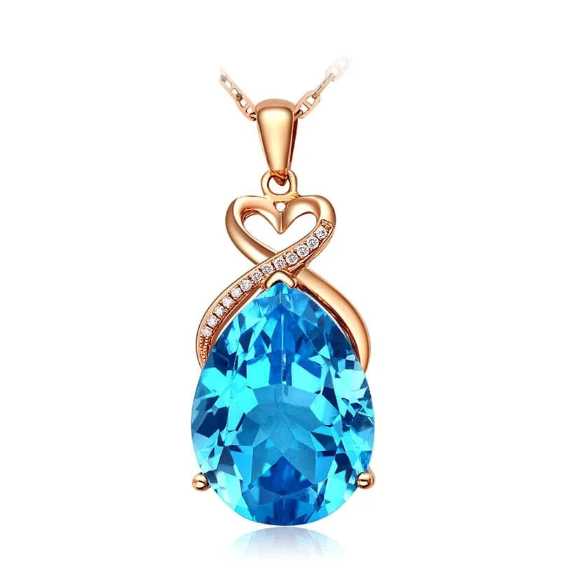 Sapphire 14K Rose Gold Necklace