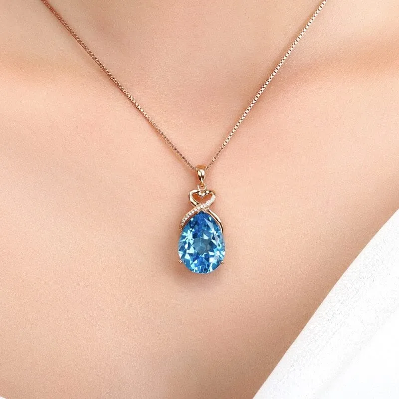 Sapphire 14K Rose Gold Necklace