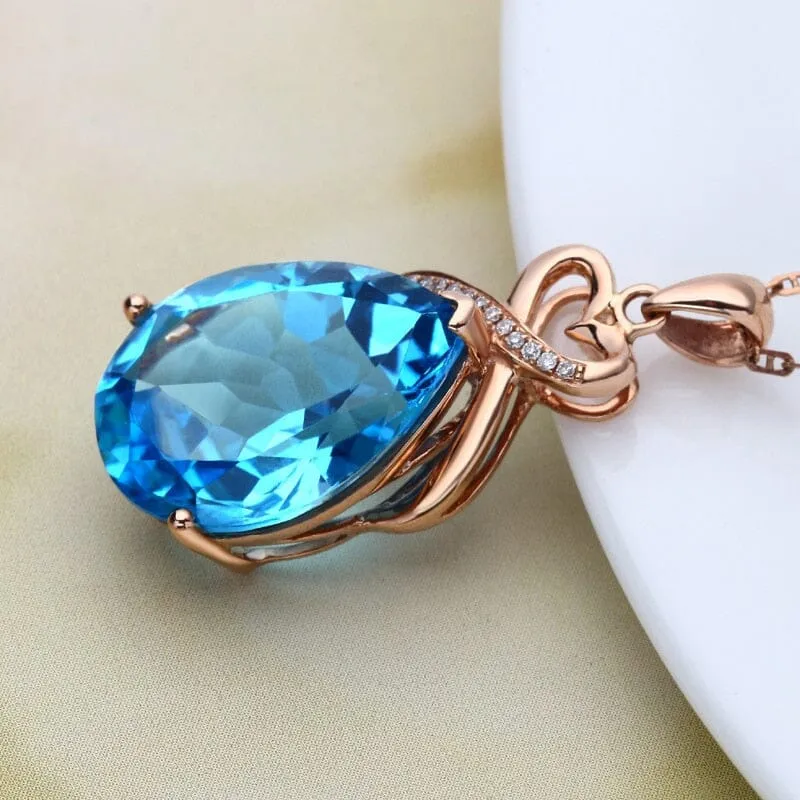 Sapphire 14K Rose Gold Necklace