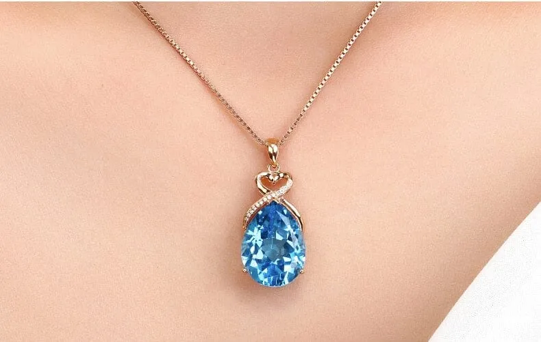 Sapphire 14K Rose Gold Necklace