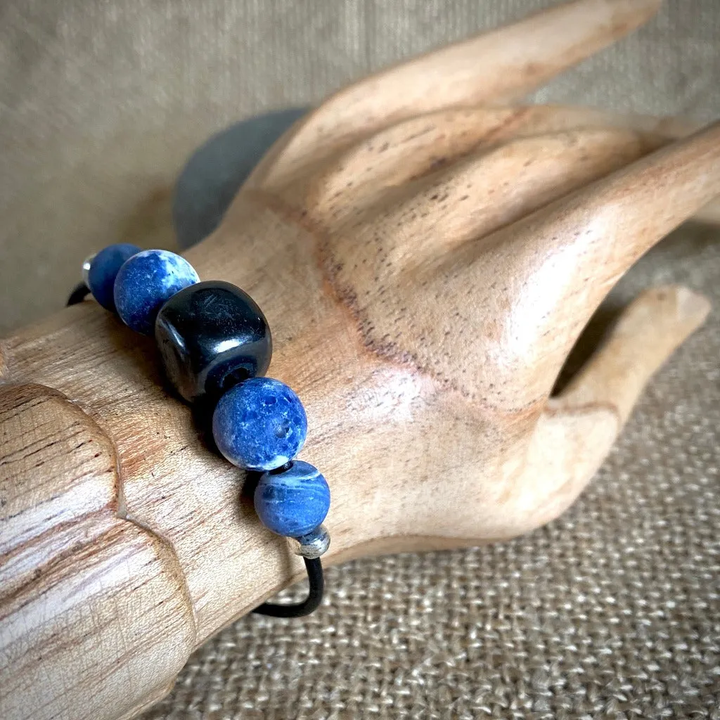 Shungite & Sodalite Bracelet, Communication, Intuition