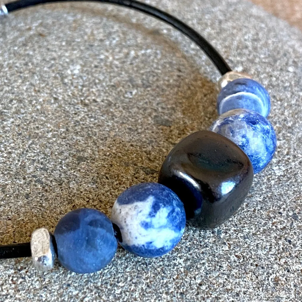 Shungite & Sodalite Bracelet, Communication, Intuition