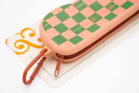 Silicone Sunglasses Case-Sunset and Orchard Checks