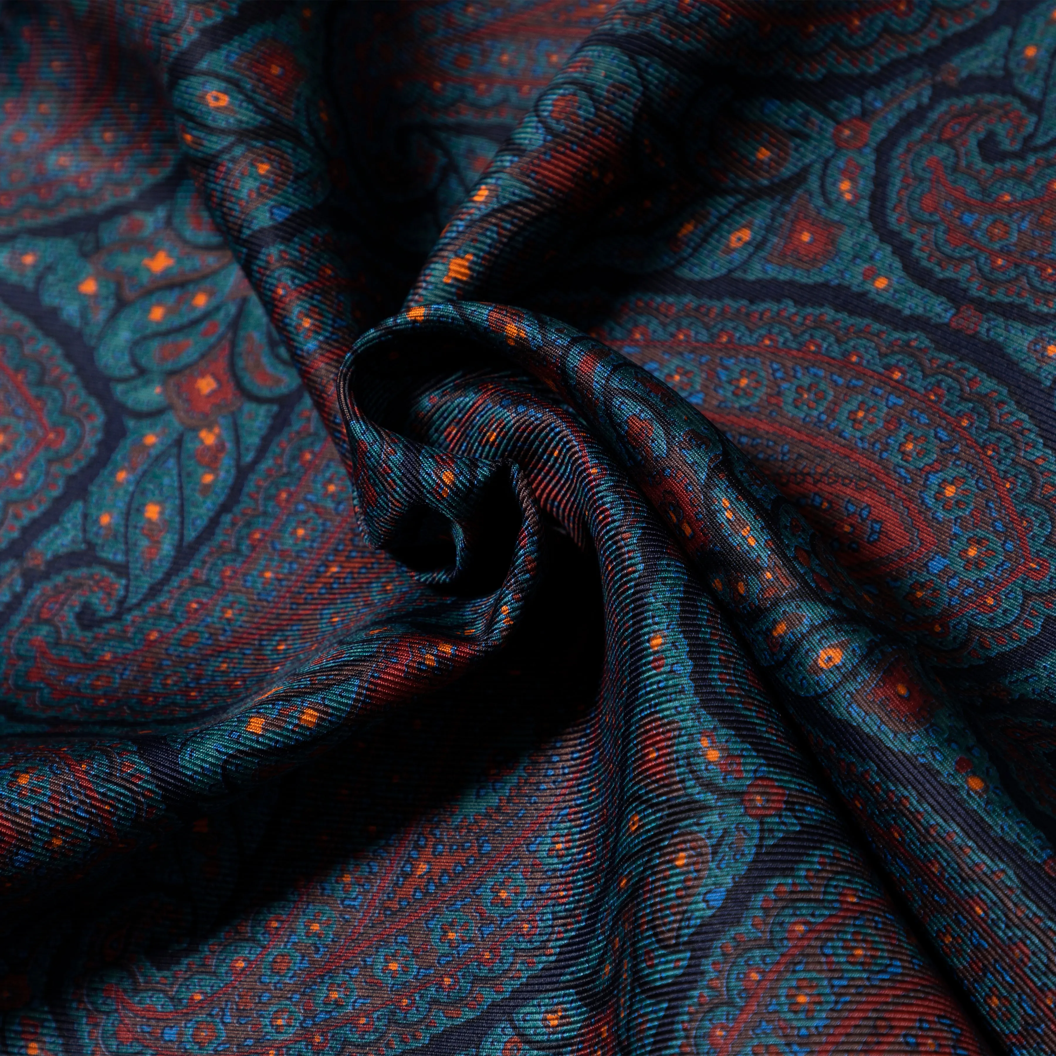 Silk Madder Paisley Print Pocket Square