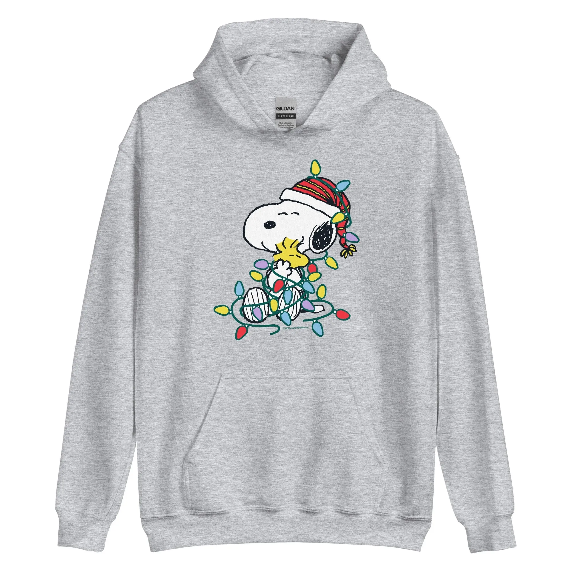 Snoopy and Woodstock Lights Adult Hoodie