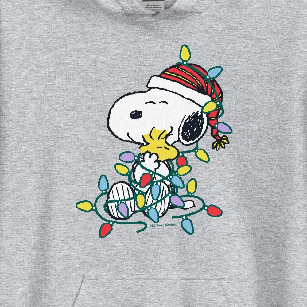 Snoopy and Woodstock Lights Adult Hoodie