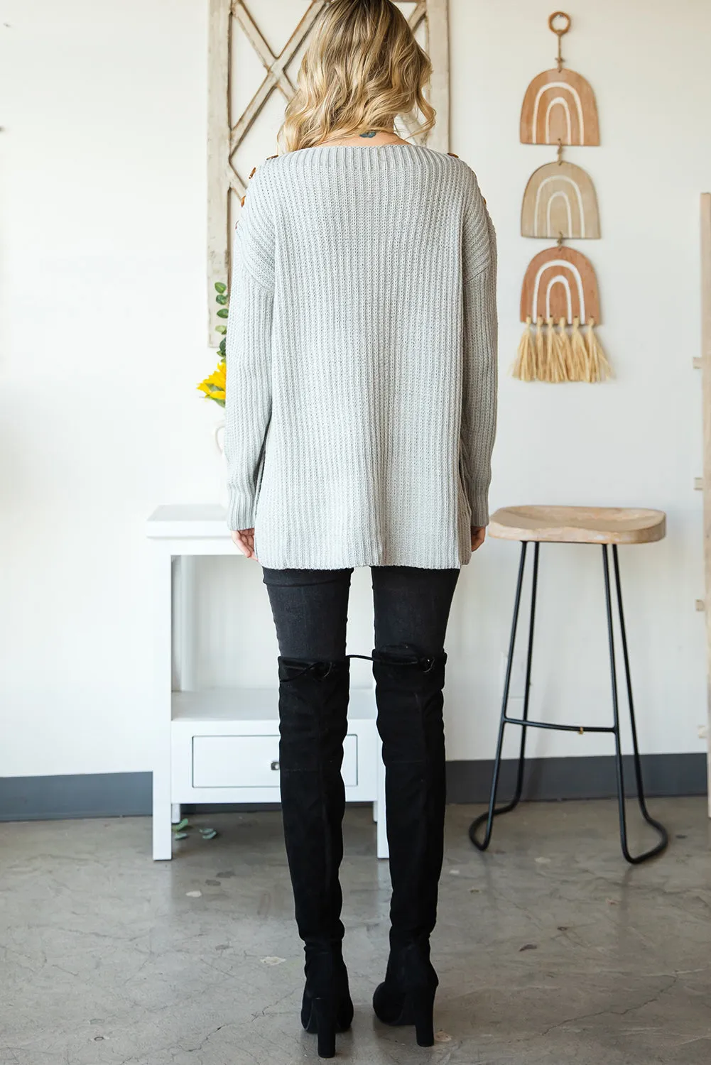 Soft & Cozy Buttoned Boatneck Sweater